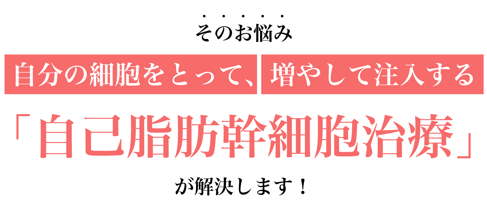 自己脂肪幹細胞治療が解決します