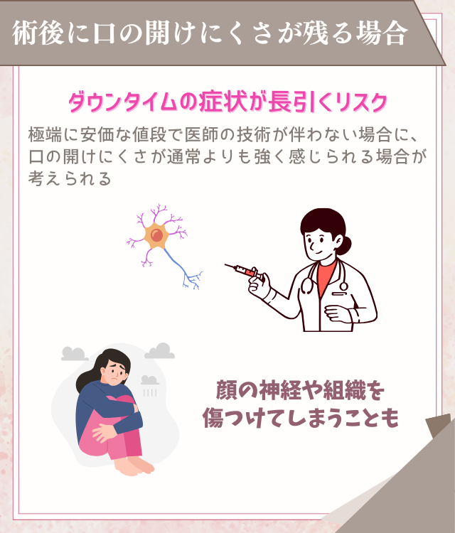 糸リフトの施術後に口の開けにくさが残る場合がある