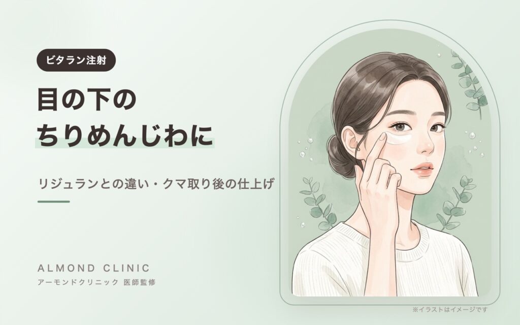 目の下のちりめんじわにビタラン リジュランとの違い・クマ取り後の仕上げ