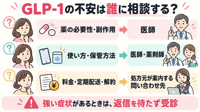 GLP-1の不安、相談先 図解
