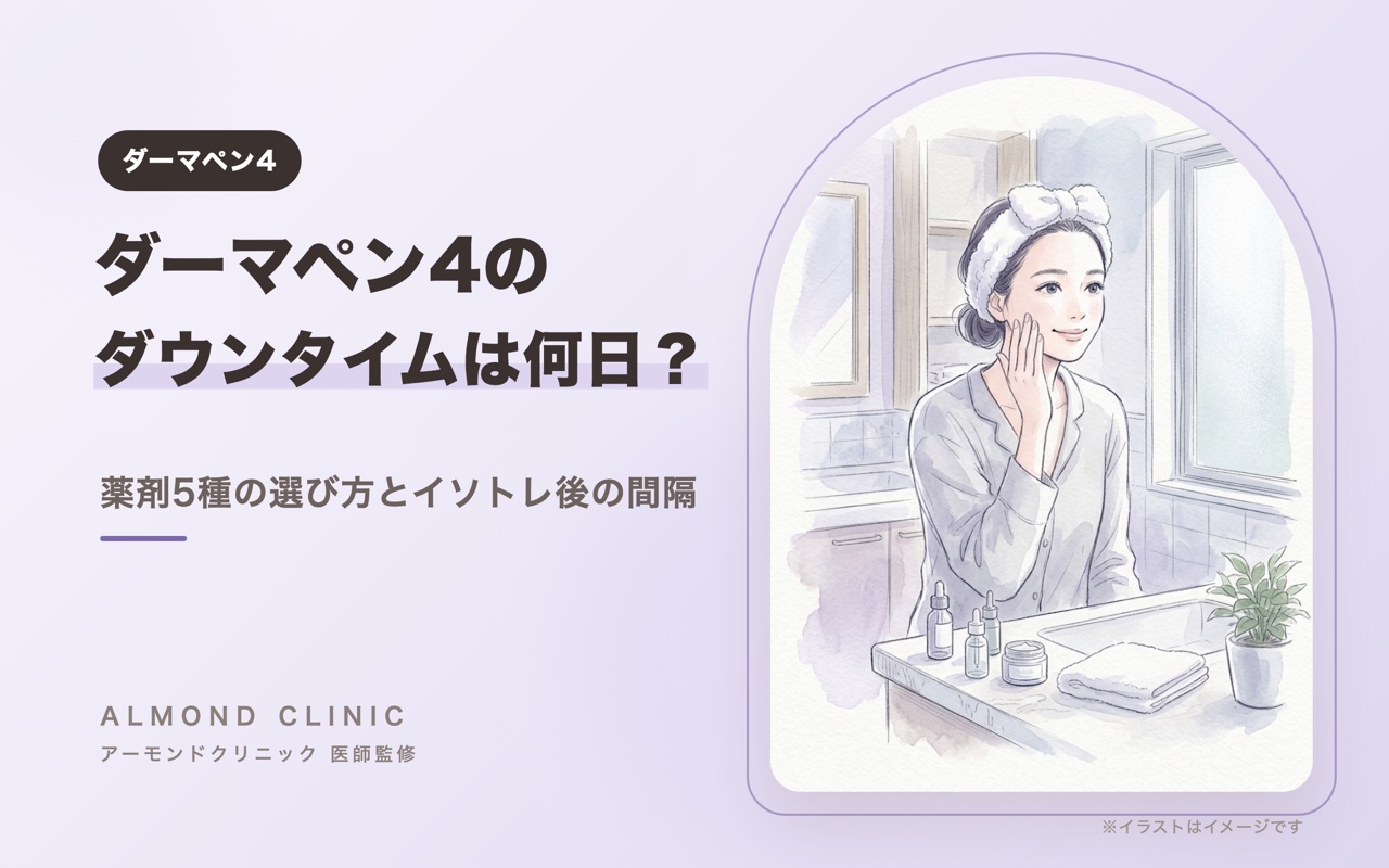 ダーマペン4のダウンタイムは何日?薬剤5種の選び方とイソトレチノイン後の間隔を医師が解説