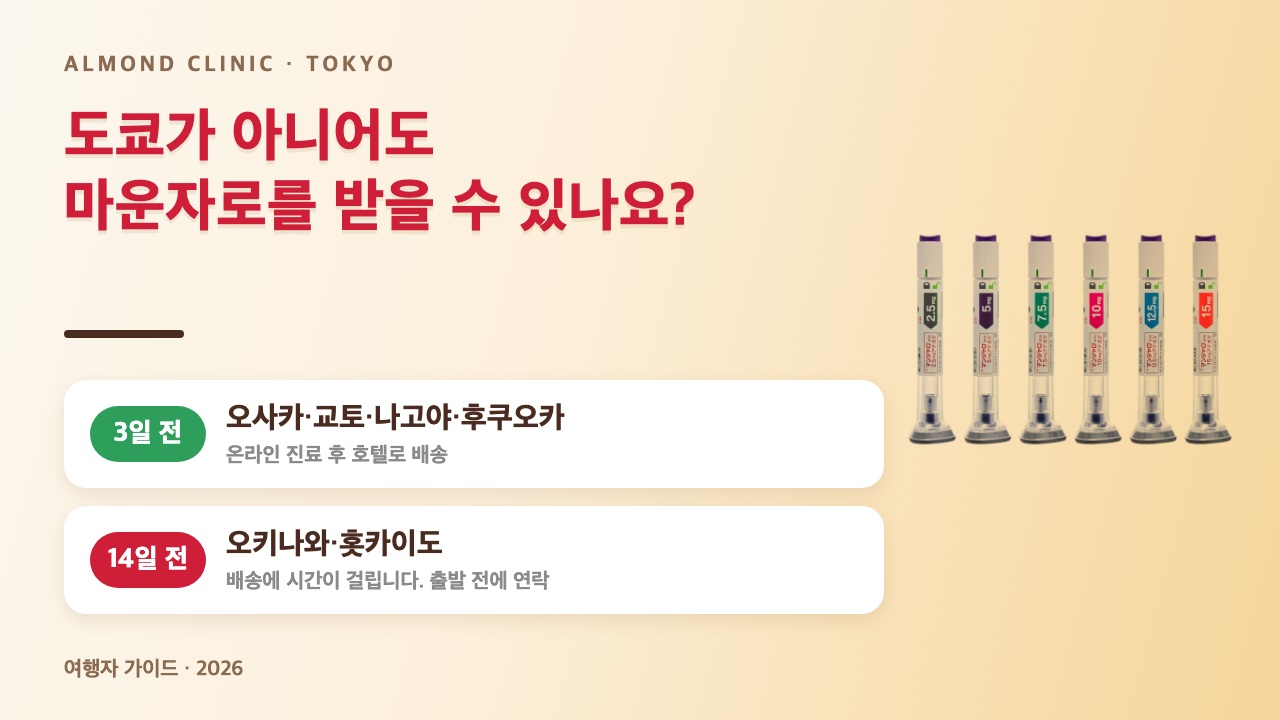 도쿄가 아니어도 마운자로를 받을 수 있나요