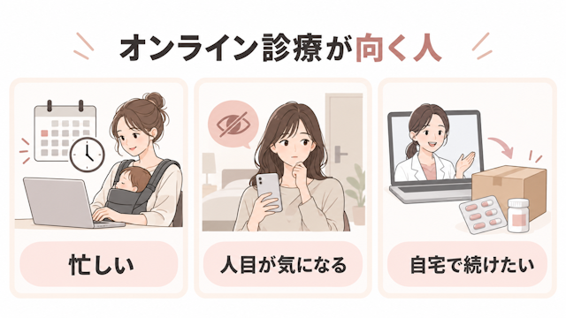 女性 FAGA 薄毛治療 オンライン診療 おすすめな人