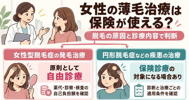 女性の薄毛治療と保険適用 図解