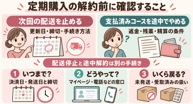 定期購入の解約前チェック 図解