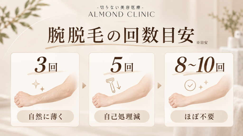 腕 メンズ医療脱毛 何回 おすすめ