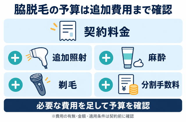 追加照射・麻酔・剃毛にかかる費用も確認 図解