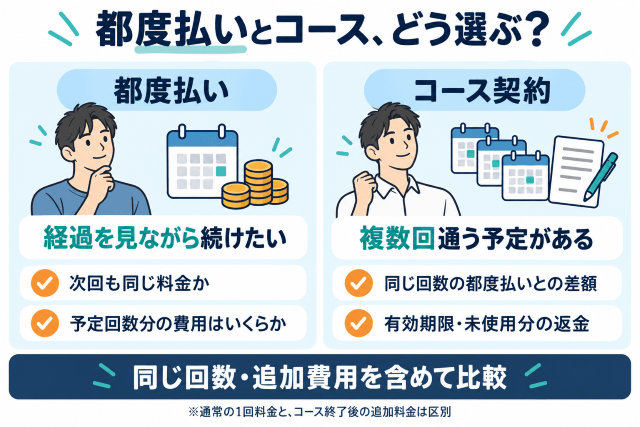都度払いとコースの選び方 図解